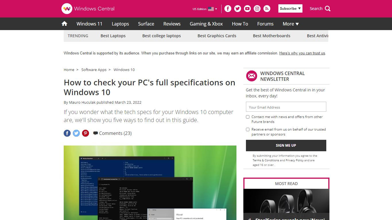 How to check your PC's full specifications on Windows 10