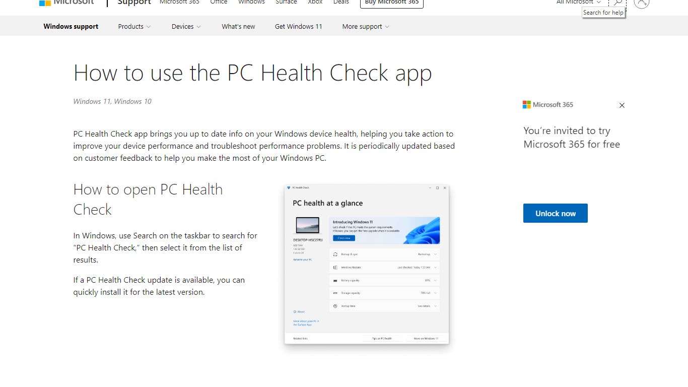 How to use the PC Health Check app - support.microsoft.com